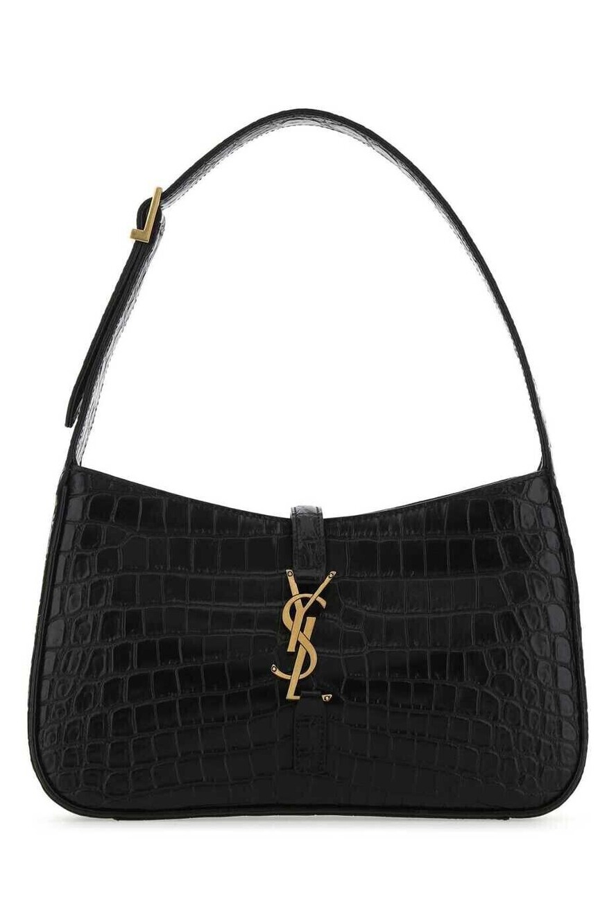 Saint Laurent Le A Leather Hobo Shoulder Bag Black